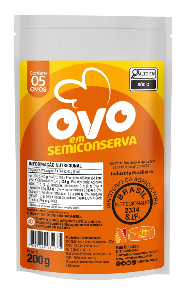 Ovo Cozido Semiconserva - 200g