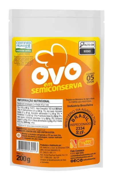 Ovo Cozido Semiconserva - 200g Cage Free