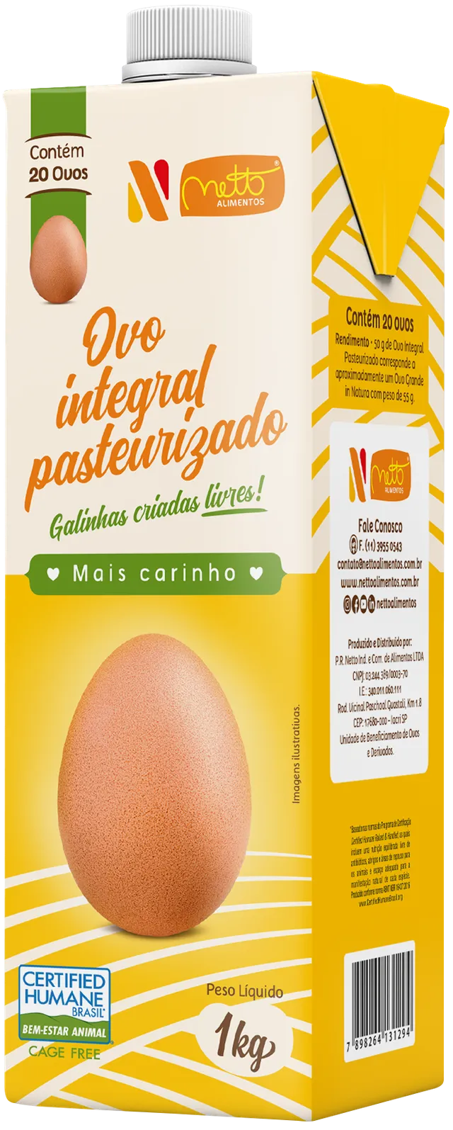 Ovo Integral Pasteurizado - 1kg Cage Free