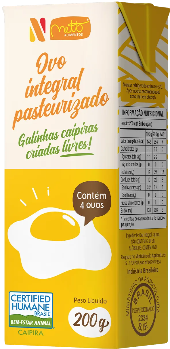 Ovo Integral Pasteurizado - 200g Caipira